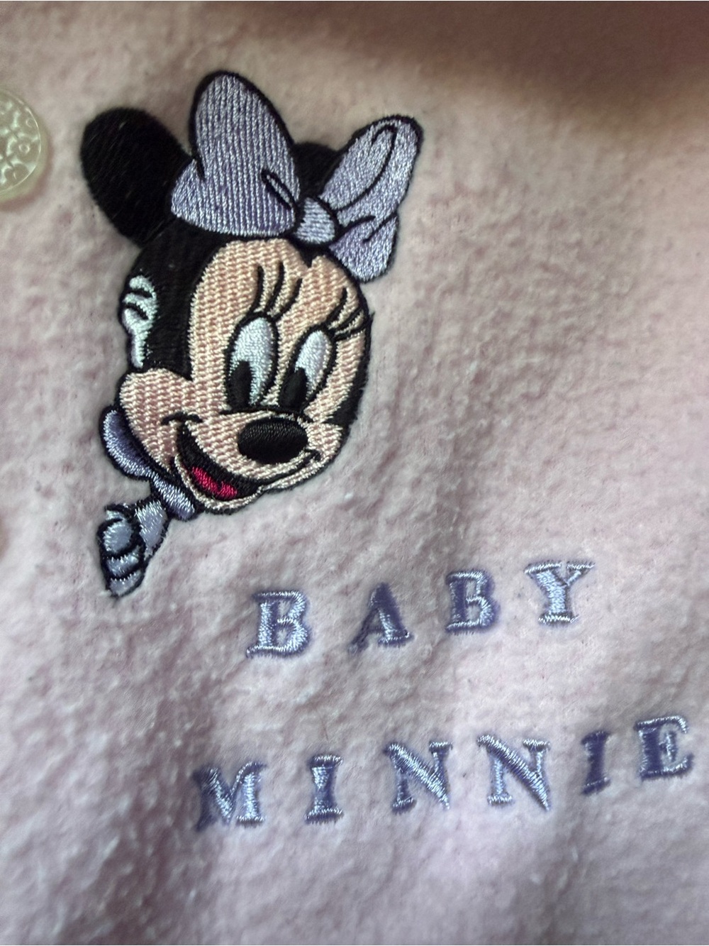 🎀 Disney Baby Minnie Mouse Pink Fleece Sleeper | 3–6 Months